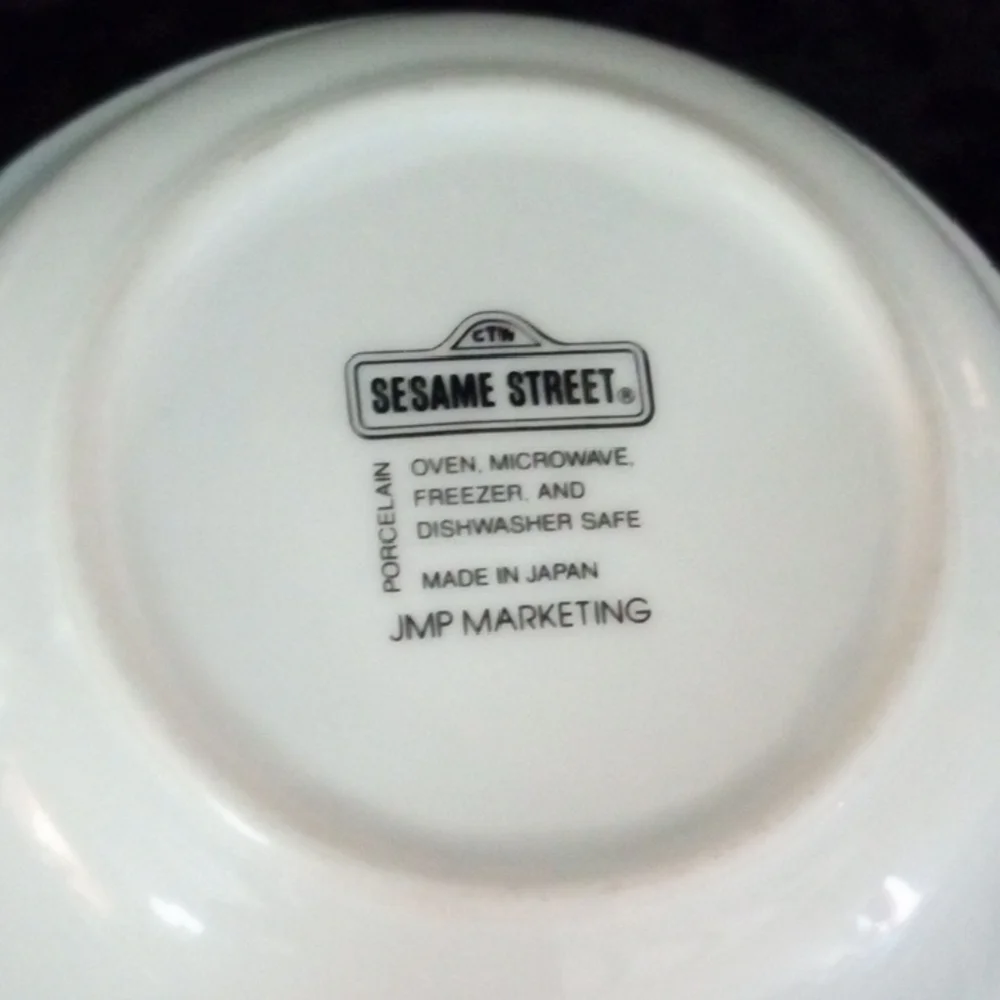 Sesame Street Childs Plate Bowl Porcelain Bert Ernie 2 pc set Vintage